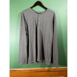 Eddie Bauer - Men's Grey Long Sleeve Henley - Size XL